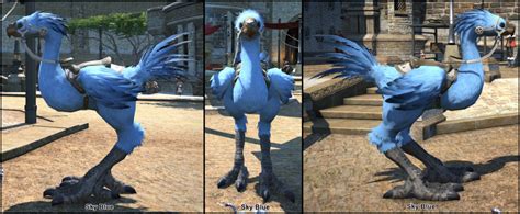 You will see a message that your chocobo is beginning to grow new feathers each time the colour changes as you feed, this confirms that your chocobo will be a different colour in 6 hours. . Change chocobo color ffxiv